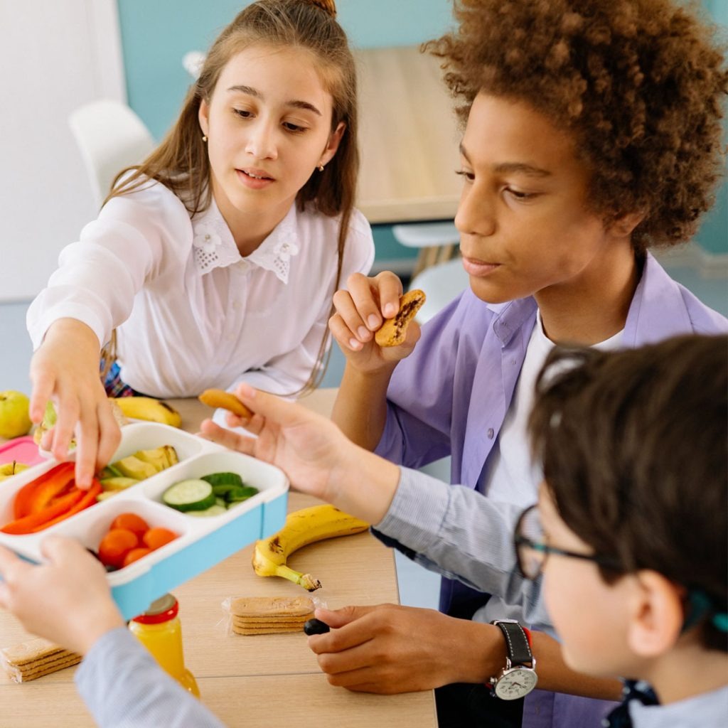 Children enjoying a meal together
